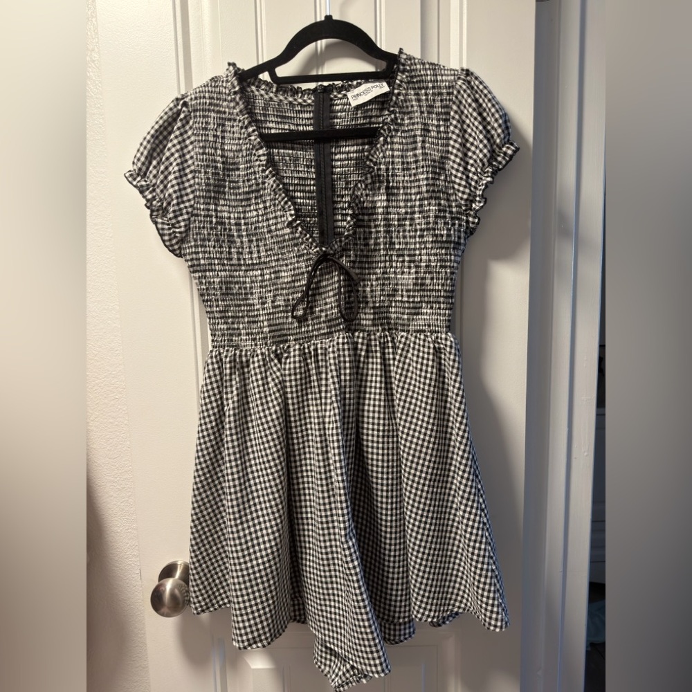 Princess Polly Black and White Gingham Mini Dress - Picture 2 of 6